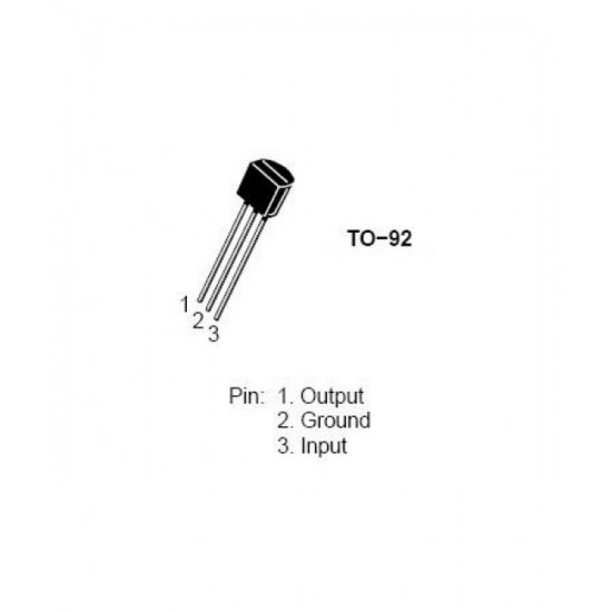 WS78L05 5V 100mA Voltage Regulator – TO-92, 78L05, 10 Pack, Paradisetronic.com