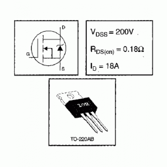 IRF640 N-Channel Power MOSFET 200V 18A