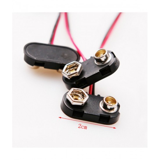 Battery 9V Snap Connector Clip Lead Wires Holder