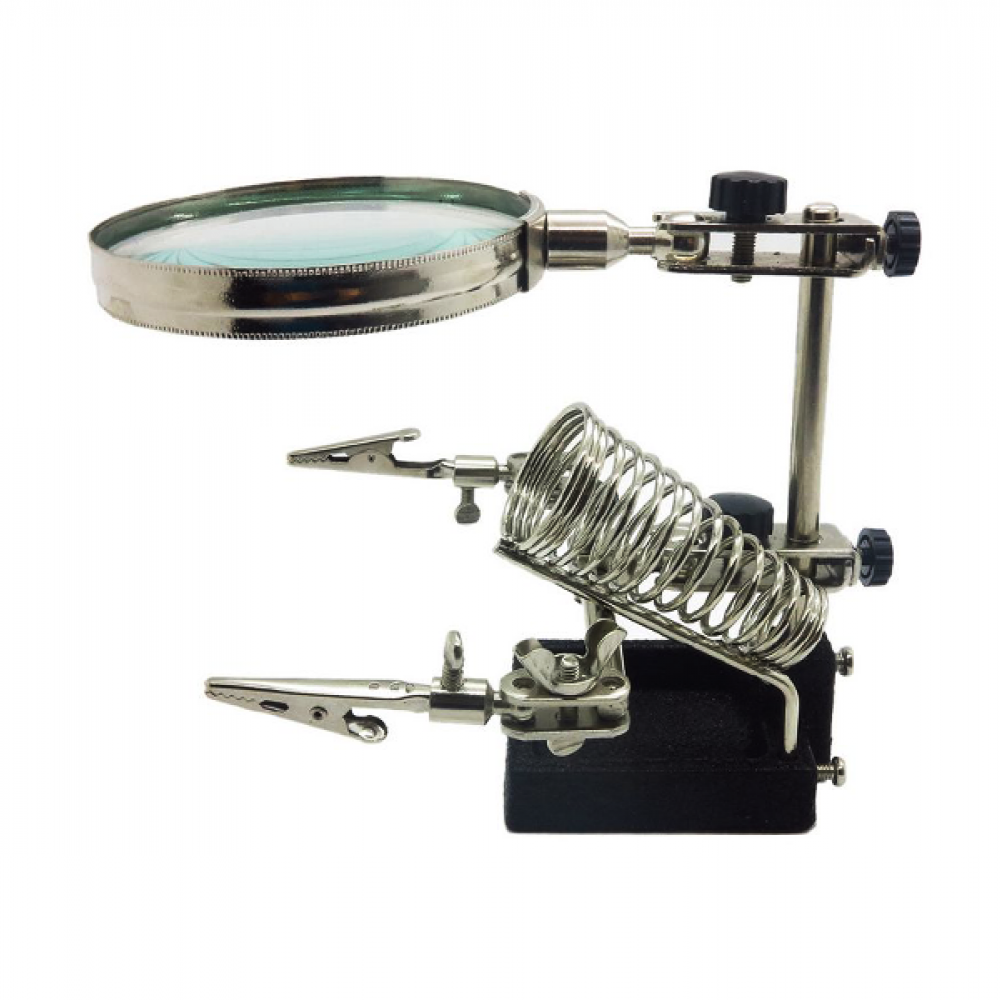 Helping Hand Magnifier With Soldering Stand | Electronic Components | TwinsChip