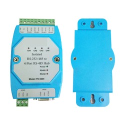 Isolated RS-232/RS485 to 4 Port RS485 Hub Industrial Ethernet module