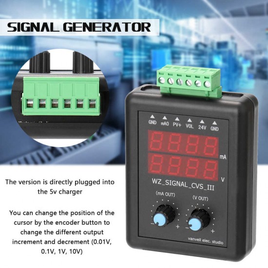 4-20mA Digital Current Analog Signal Generator Coarse/Fine Tuning Constant Current Output Belissy Current Signal Generator 