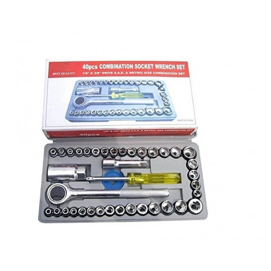 Multi Purpose Combination Socket Wrench Set Ratchet Screwdriver Set 1/4 inch