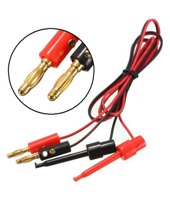 Pair Banana Plug To Test Hook Clip Probe Cable For Multimeter