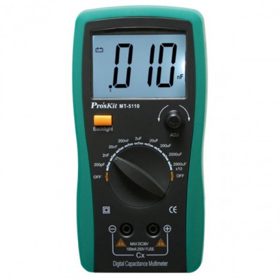 Pro'sKit MT-5110 Capacitance Meter - Digital LCD Display For Component Testing