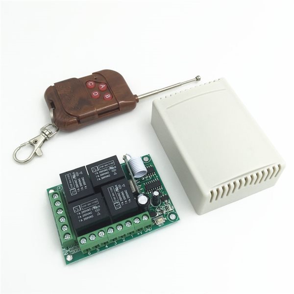 Remote Control Switch DC 12V 4 Channel Relay Receiver &amp; Transmitter Module RF 433MHz Universal Wireless 