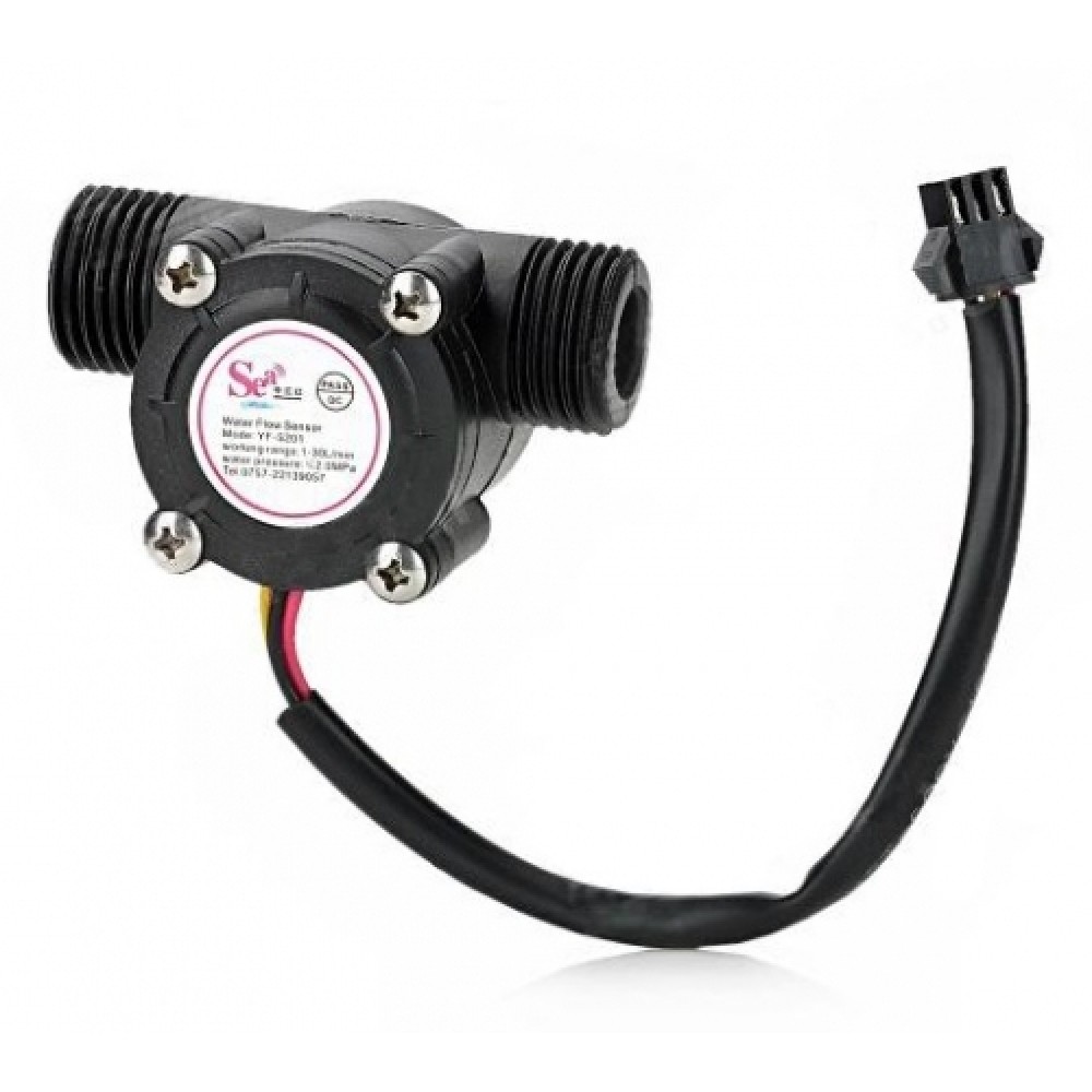 Water Flow Meter Hall Effect Counter Sensor 1-30L/min 1/2'' | Electronic Components | TwinsChip
