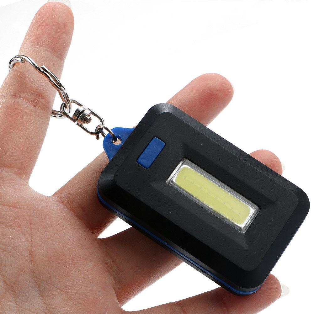 Mini Keychain Pocket Torch 3 Mode COB LED Light Flashlight Lamp Waterproof Torch